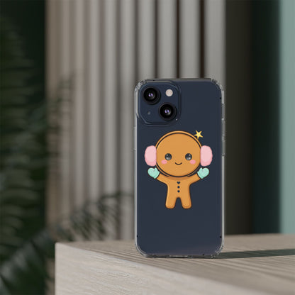 Kawaii Gingerbread Phone Case, Cute Winter Character