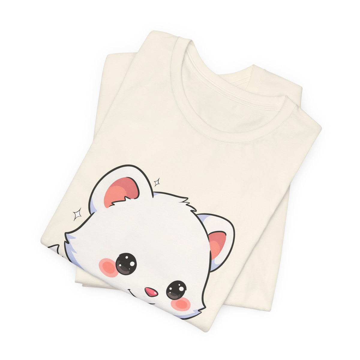 Kawaii Arctic Fox Sledding T-Shirt, Cute Unisex Tee