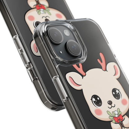 Kawaii Christmas Reindeer Clear Phone Case Gift