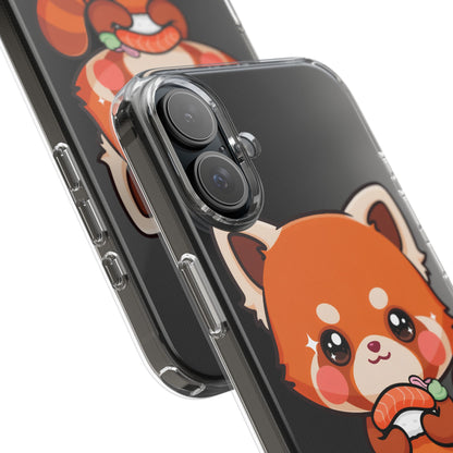 Red Panda Sushi Phone Case, Cute Kawaii Clear Case