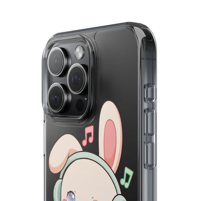 Kawaii Bunny Phone Case, Cute Music Lover Gift