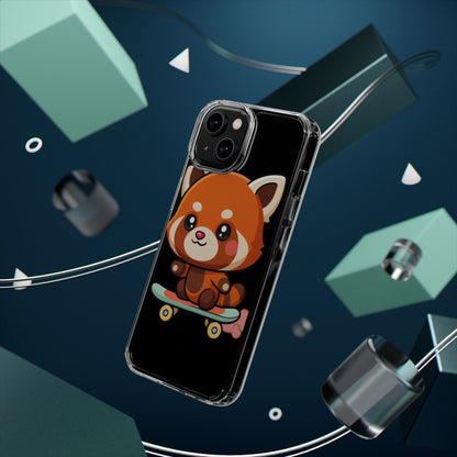 Red Panda Skateboard Phone Case, Cute Kawaii Style