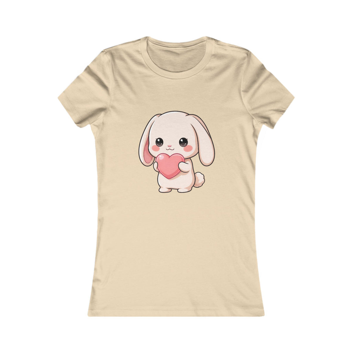 Kawaii Bunny Women's T-Shirt: Cute Heart-Loving Rabbit