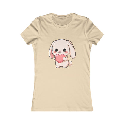 Kawaii Bunny Women's T-Shirt: Cute Heart-Loving Rabbit