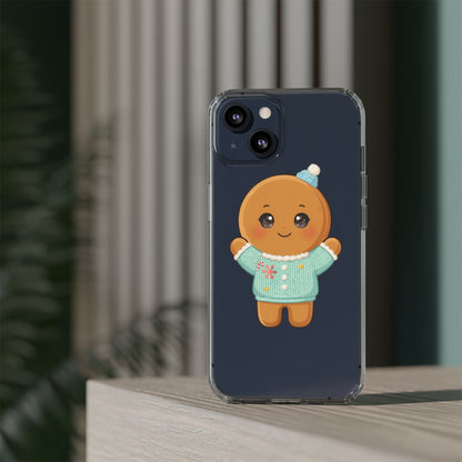 Kawaii Gingerbread Phone Case, Cute Christmas Sweater Cookie
