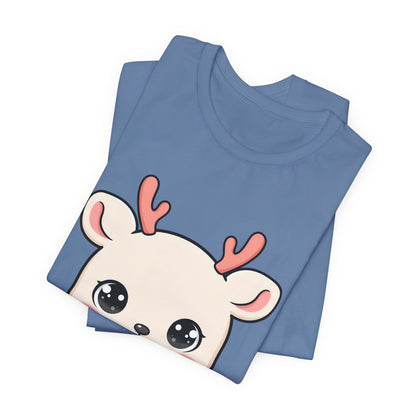 Kawaii Reindeer Christmas T-Shirt for Holiday Cheer