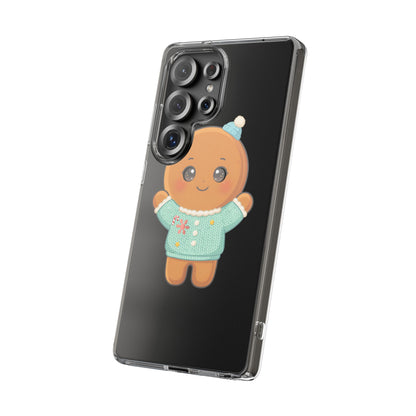 Kawaii Gingerbread Phone Case, Cute Christmas Sweater Cookie