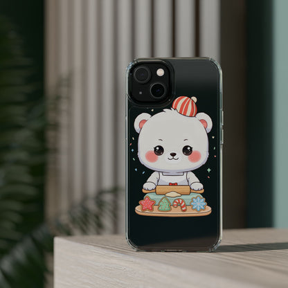 Christmas Bear Cookie Baking Clear Phone Case