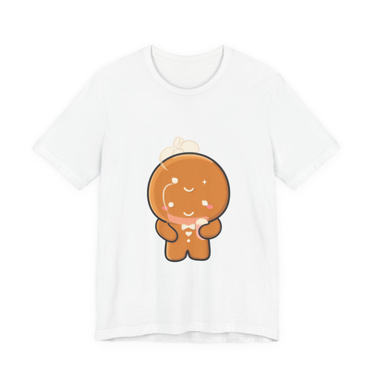 Kawaii Gingerbread Man T-Shirt for Cozy Cocoa Fans
