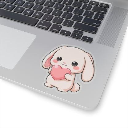 Kawaii Bunny Sticker with Heart for Cute Decor
