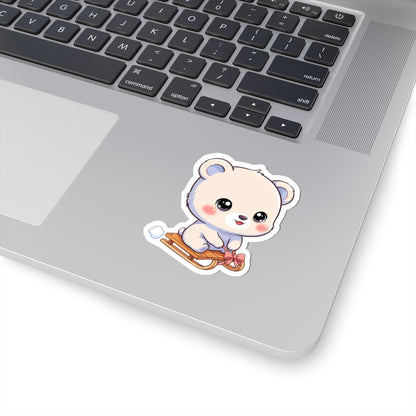 Kawaii Polar Bear Sticker, Cute Winter Gift