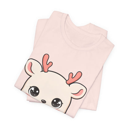 Kawaii Reindeer Christmas T-Shirt for Holiday Cheer