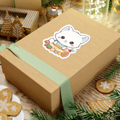 Christmas Fox Sticker: Kawaii Arctic Baker