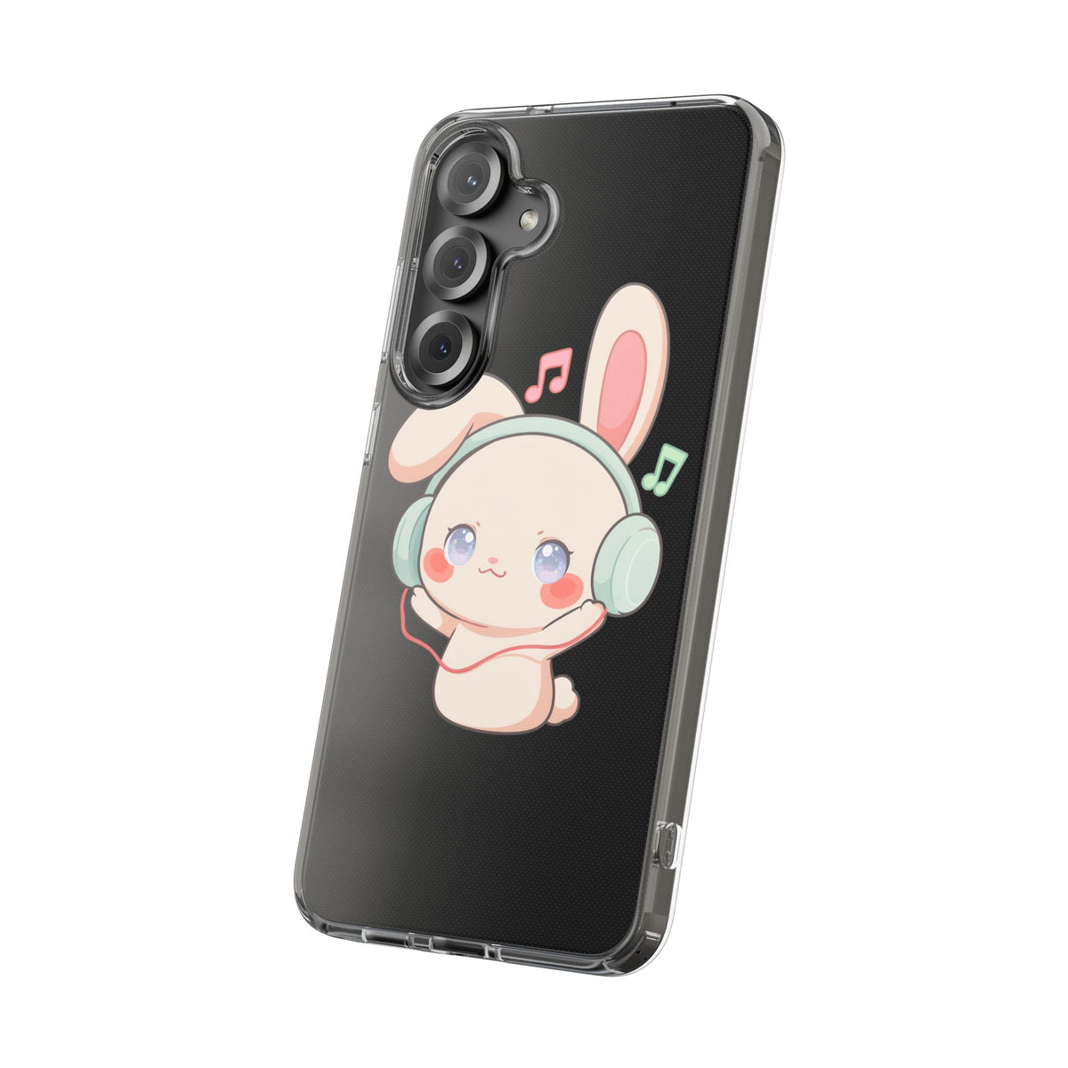 Kawaii Bunny Phone Case, Cute Music Lover Gift