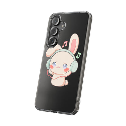 Kawaii Bunny Phone Case, Cute Music Lover Gift