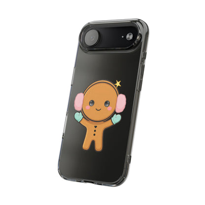 Kawaii Gingerbread Phone Case, Cute Winter Character