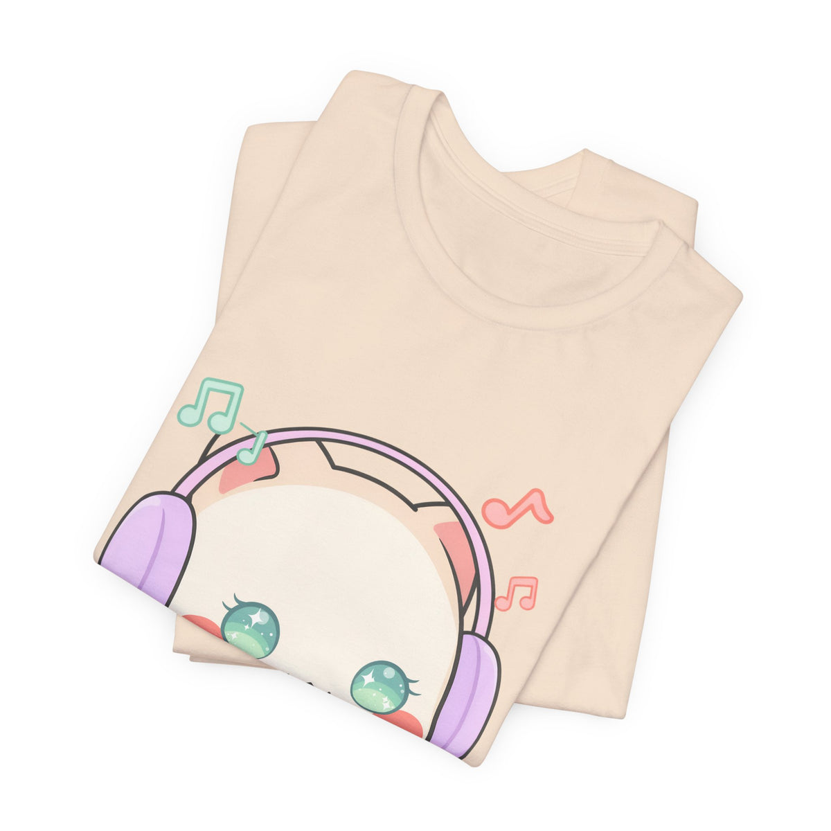 Kawaii Cat Music Lover T-Shirt, Cute Headphone Kitty Tee