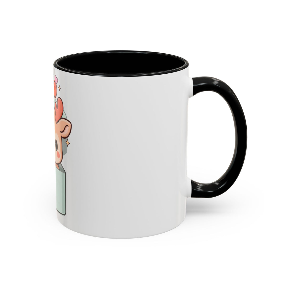 Kawaii Reindeer Christmas Mug, 11oz or 15oz Accent Coffee Mug