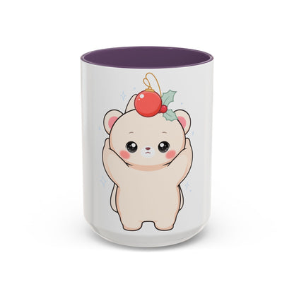 Christmas Polar Bear Mug, Cute Holiday Accent Coffee Mug