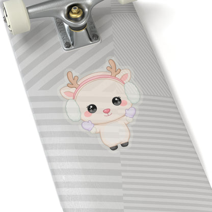 Kawaii Reindeer Sticker for Cozy Winter Cheer