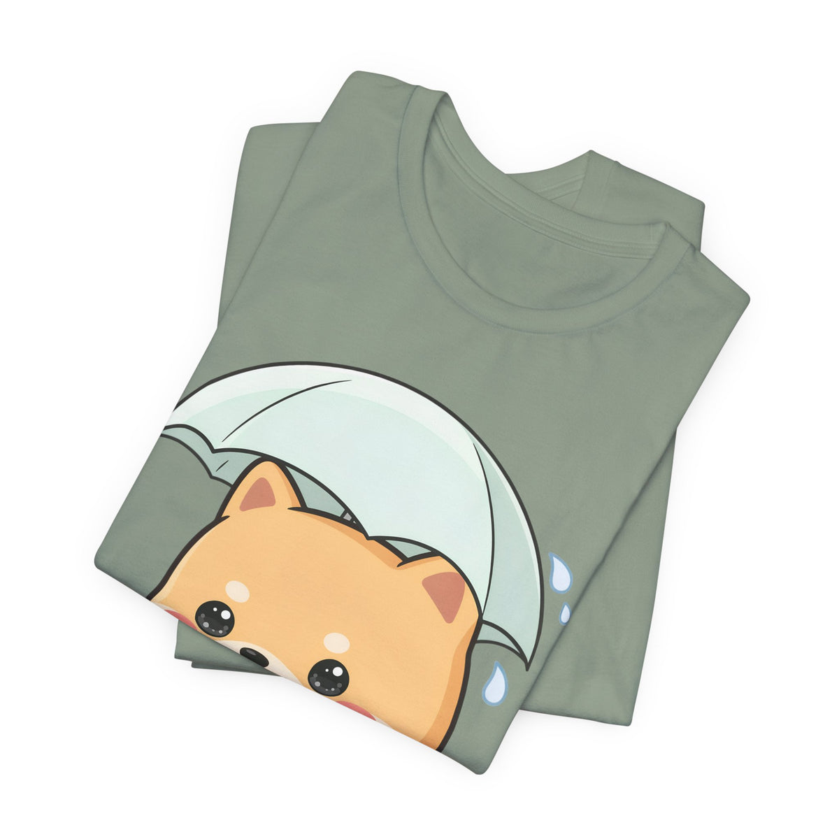 Kawaii Shiba Inu Umbrella T-Shirt for Rainy Day Fans