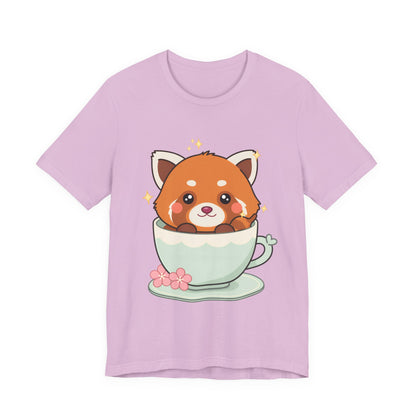 Kawaii Red Panda T-Shirt, Cute Tea Lover Gift