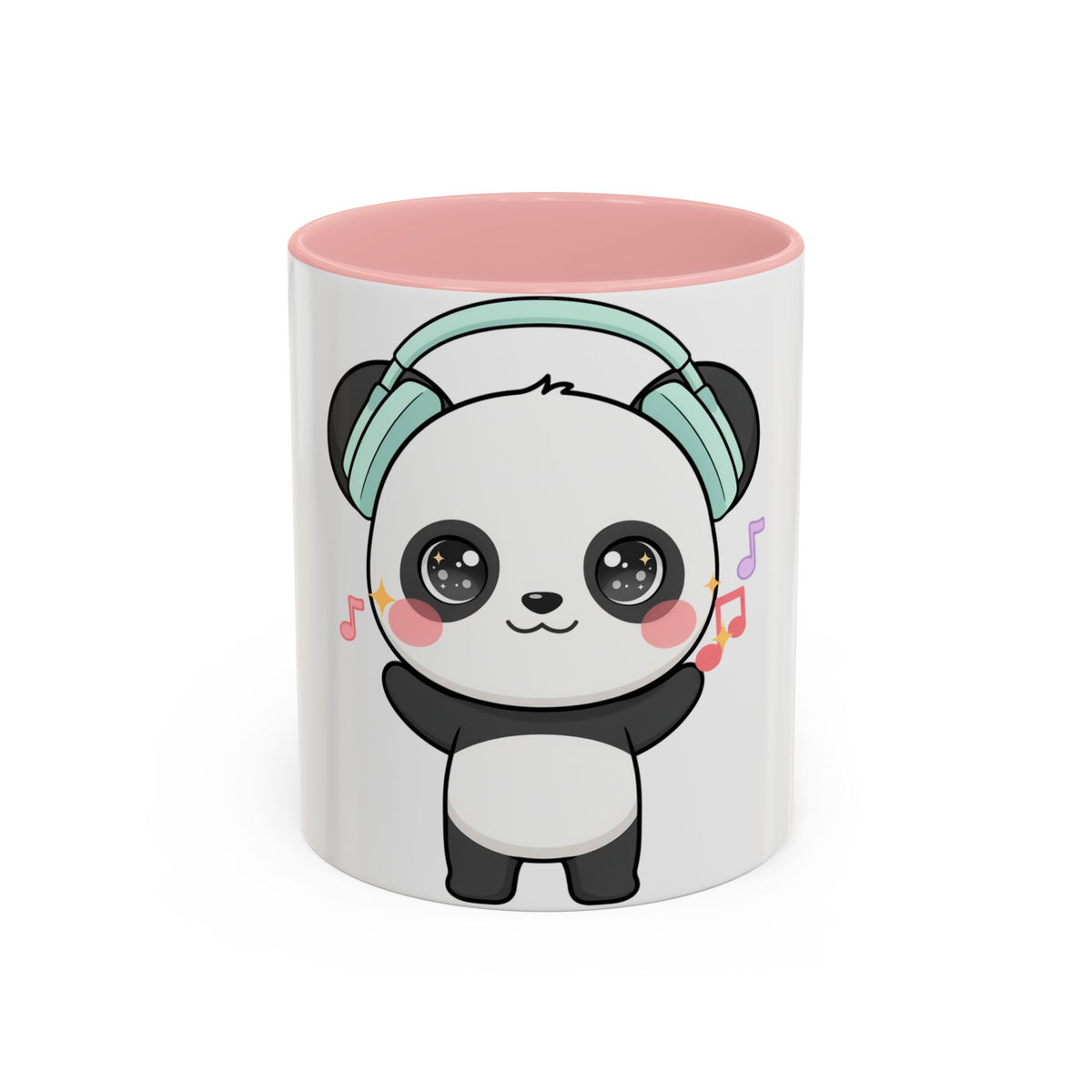 Kawaii Panda Music Mug, Colorful Accent Coffee Mug