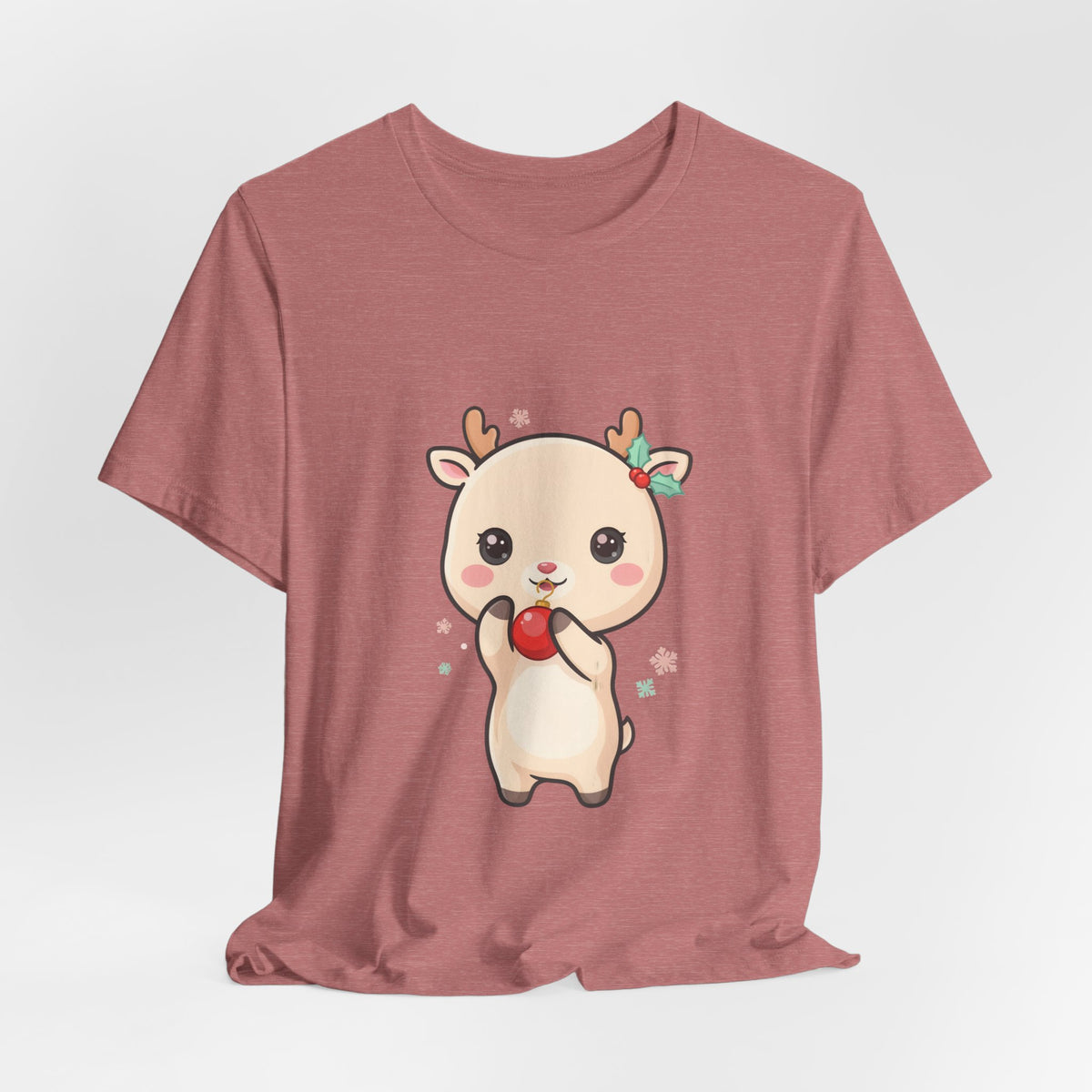 Kawaii Reindeer Christmas T-Shirt for Cute Holiday Style