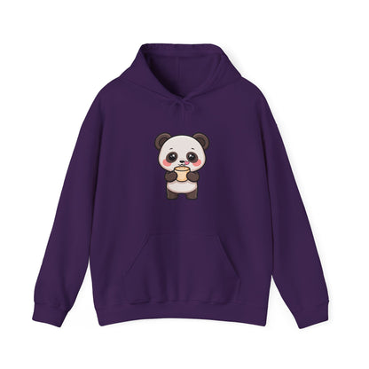 Kawaii Panda Latte Hoodie, Cute Coffee Lover Sweatshirt