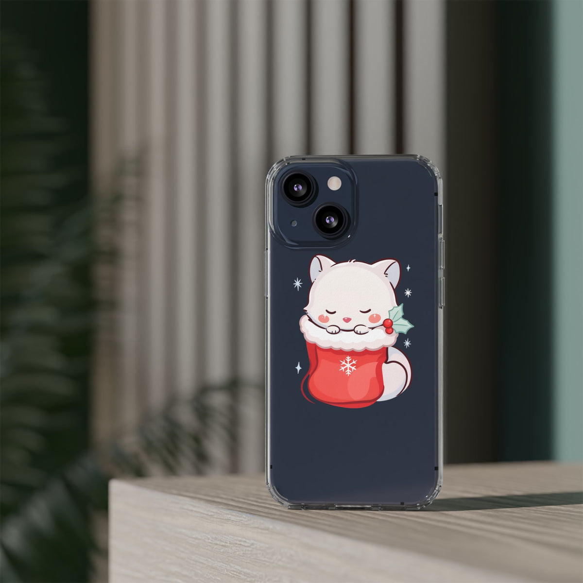 Christmas Fox Phone Case, Cute Holiday Stocking Gift