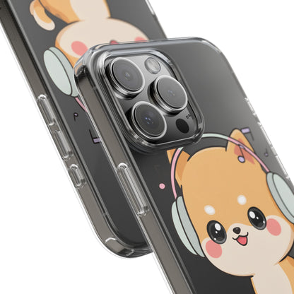 Kawaii Shiba Inu Phone Case – Music Lover Clear Case