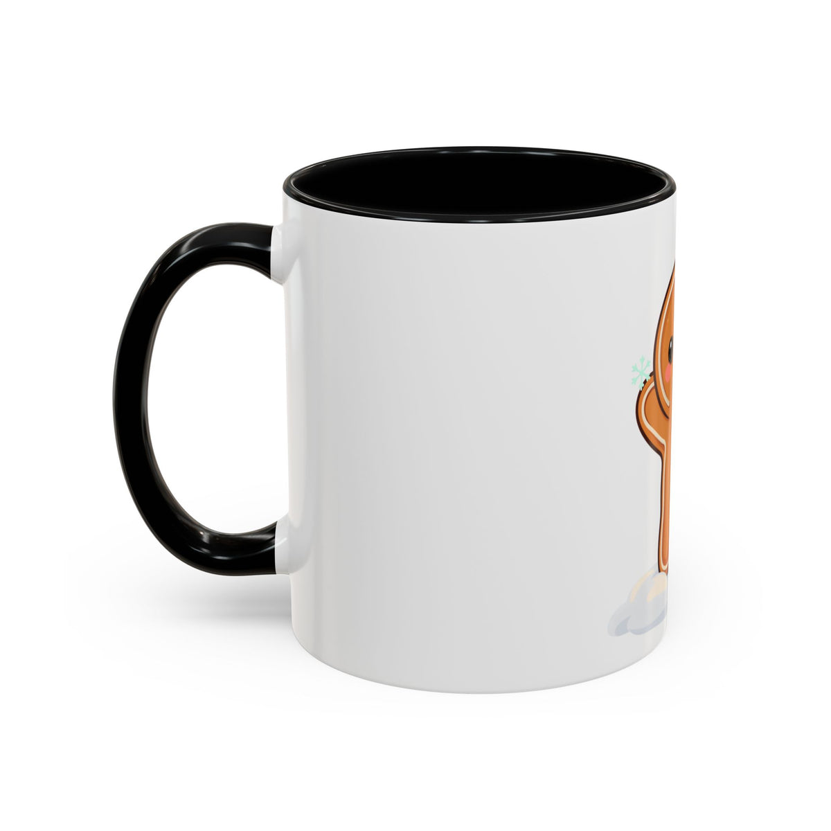 Kawaii Gingerbread Man Accent Coffee Mug for Winter Cheer