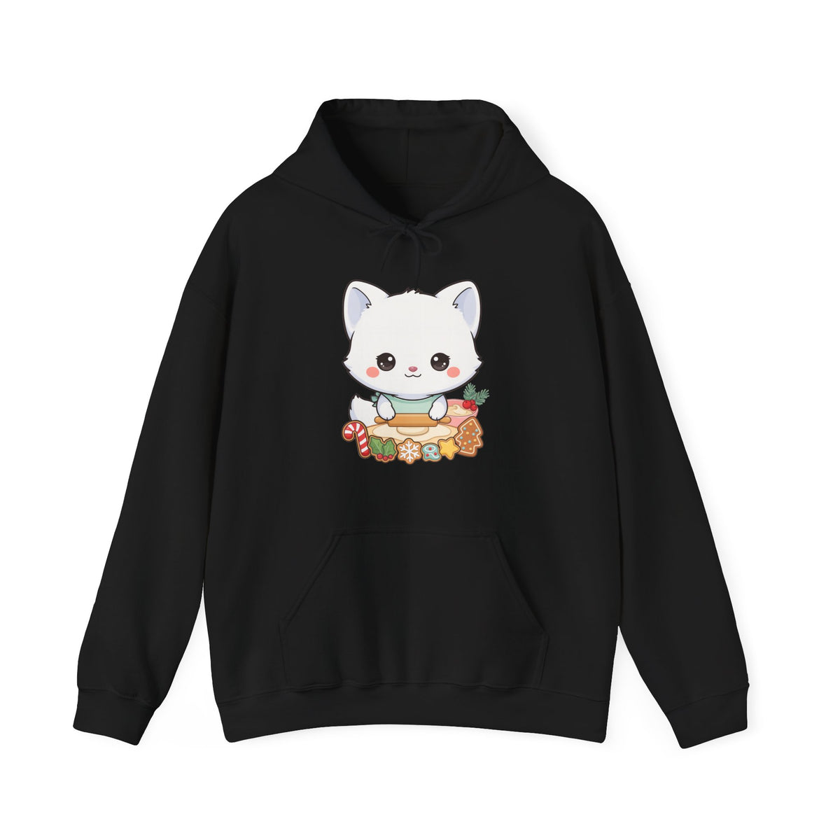 Christmas Fox Baking Hoodie, Kawaii Cookie Baker Sweatshirt