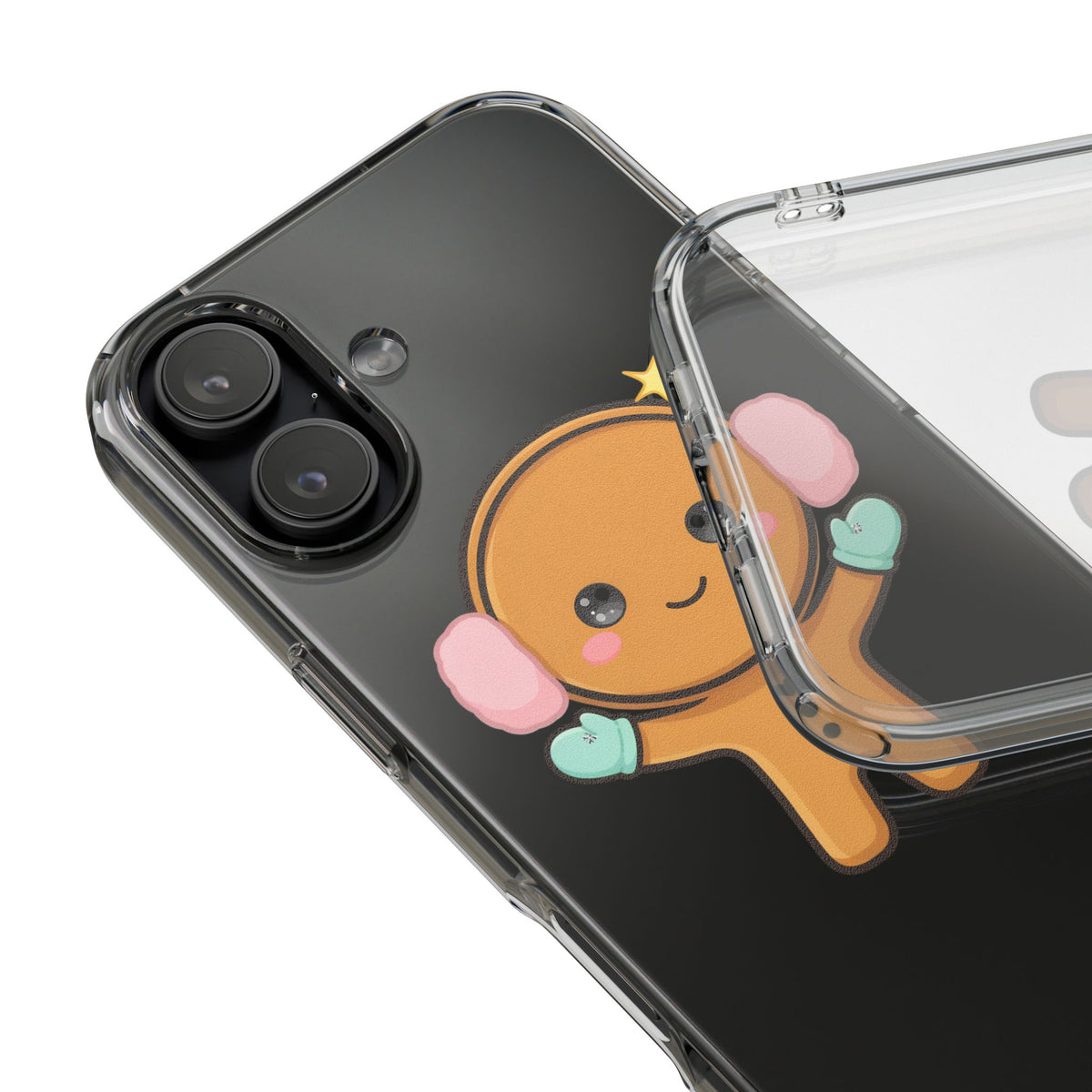 Kawaii Gingerbread Phone Case, Cute Winter Character