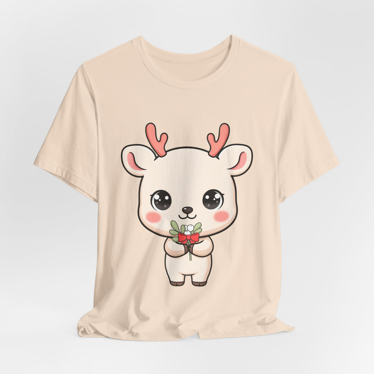 Kawaii Reindeer Christmas T-Shirt for Holiday Cheer