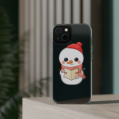 Kawaii Snowman Phone Case Reading to Santa