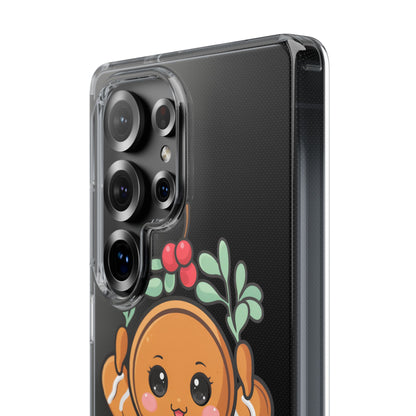 Kawaii Gingerbread Phone Case with Mistletoe Cheer