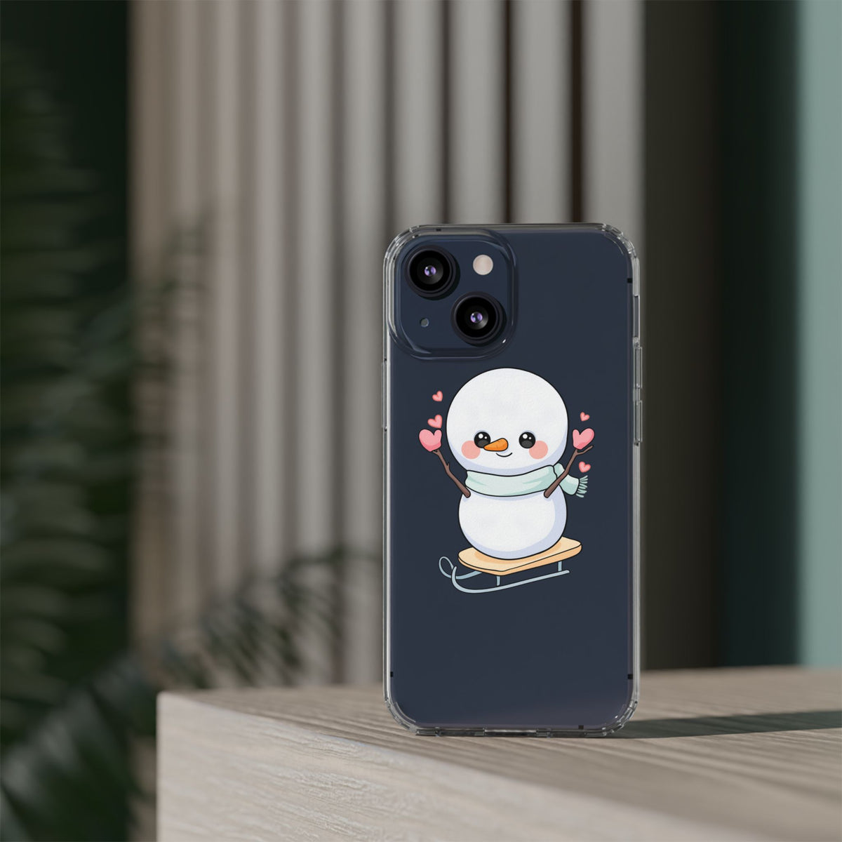Kawaii Snowman Phone Case, Cute Winter Cheer