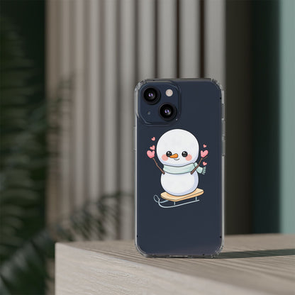 Kawaii Snowman Phone Case, Cute Winter Cheer