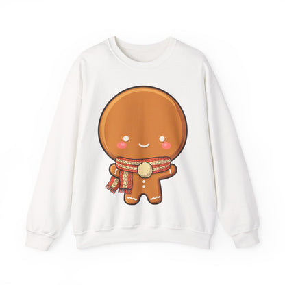 Gingerbread Man Sweatshirt, Cute Kawaii Christmas Crewneck