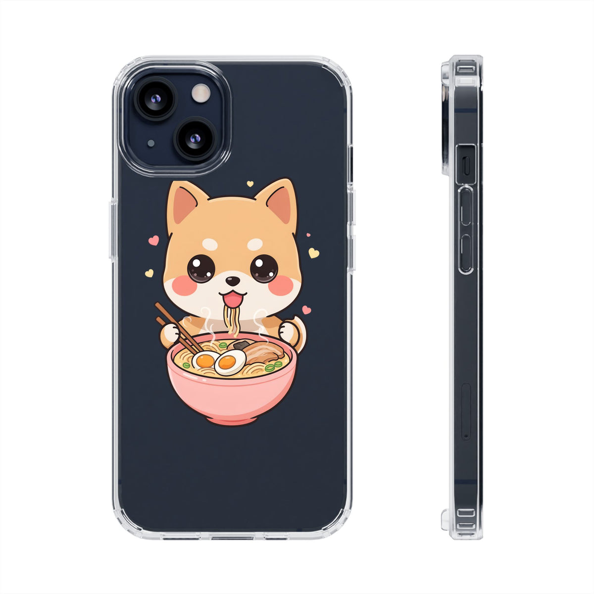 Kawaii Shiba Inu Ramen Clear Impact-Resistant Case