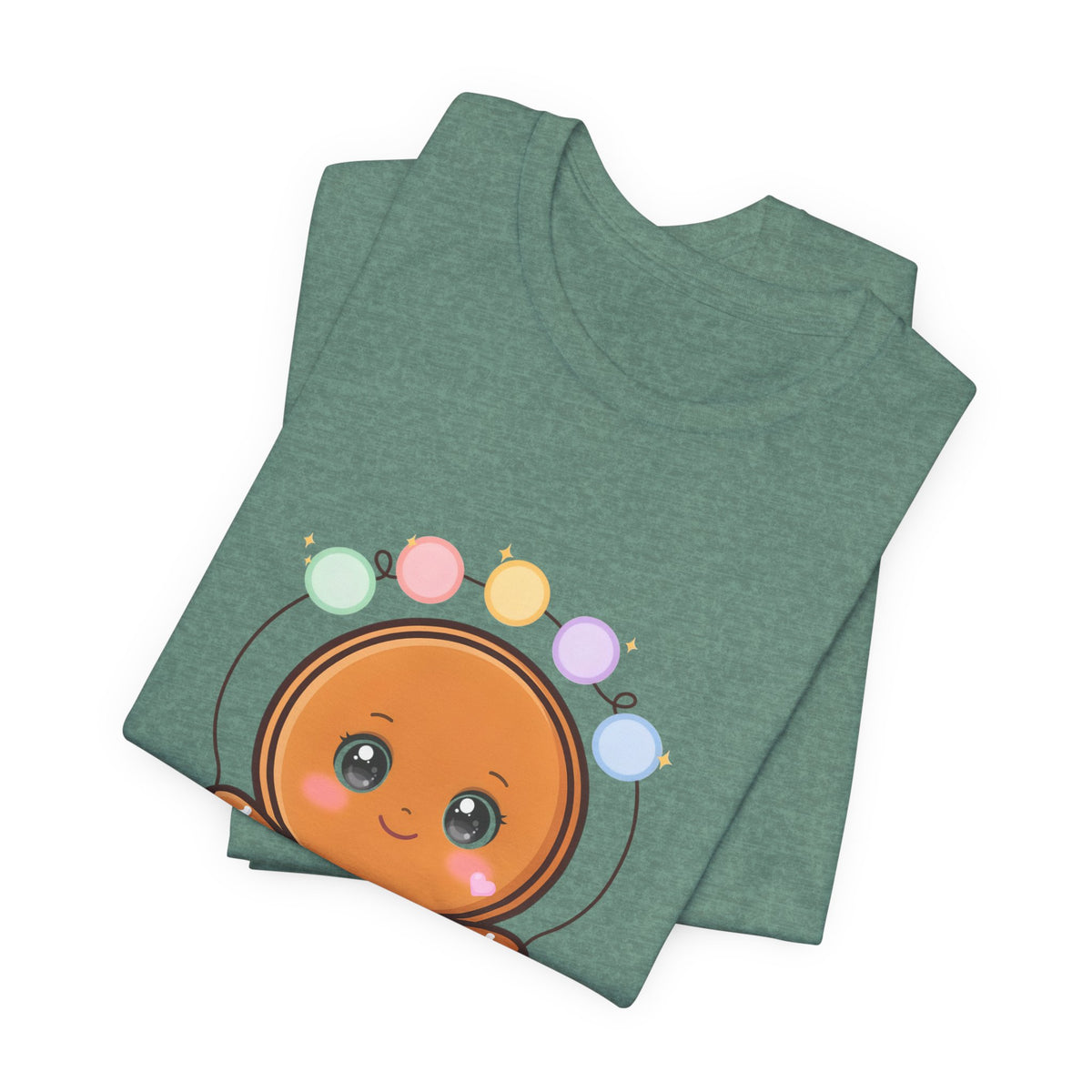 Kawaii Gingerbread Man Christmas T-Shirt, Cute Holiday Tee