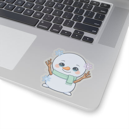 Kawaii Snowman Kiss-Cut Sticker for Winter Cheer
