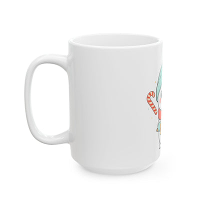 Christmas Snowman Baking Mug, Cute Holiday Ceramic Cup