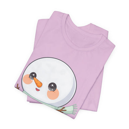 Cute Snowman T-Shirt, Kawaii Ice Skating Holiday Gift