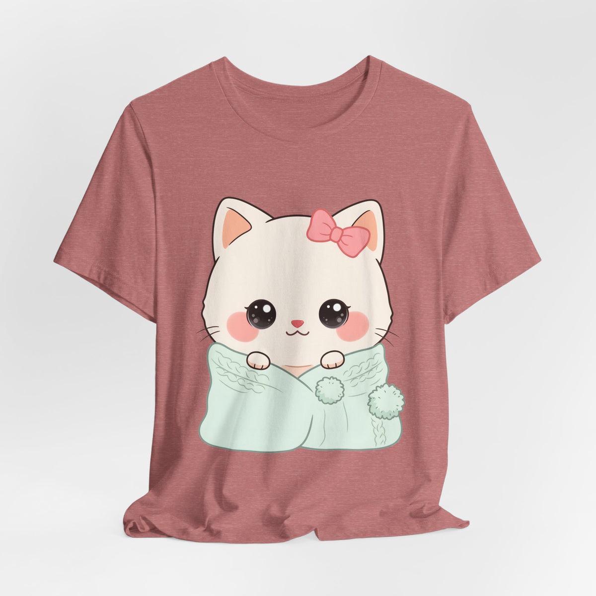 Kawaii Cat T-Shirt, Cozy Blanket Kitty for Cat Lovers