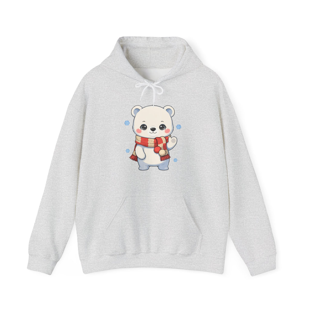 Kawaii Polar Bear Christmas Hoodie, Cozy Holiday Sweatshirt