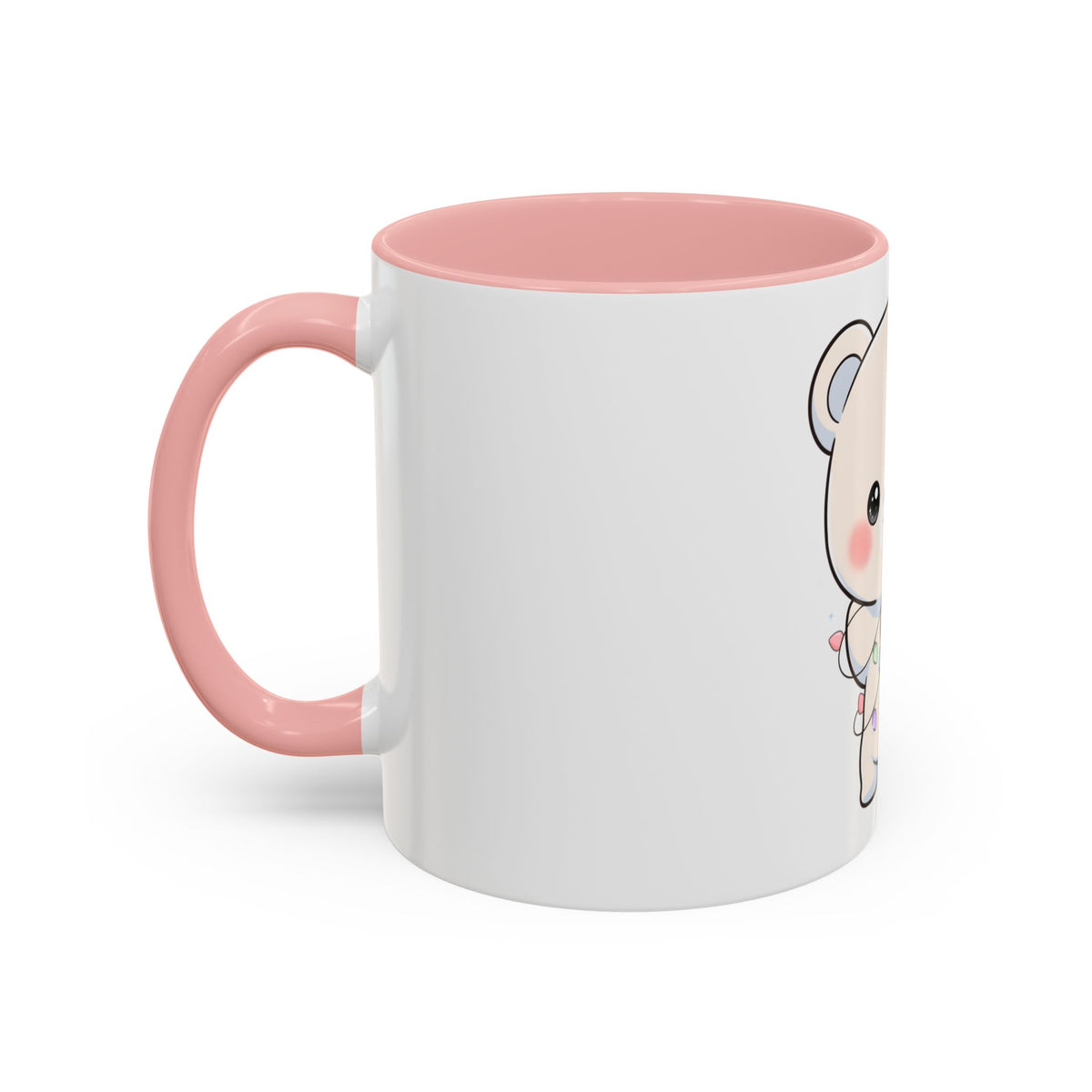 Kawaii Polar Bear Mug, Festive Holiday Gift
