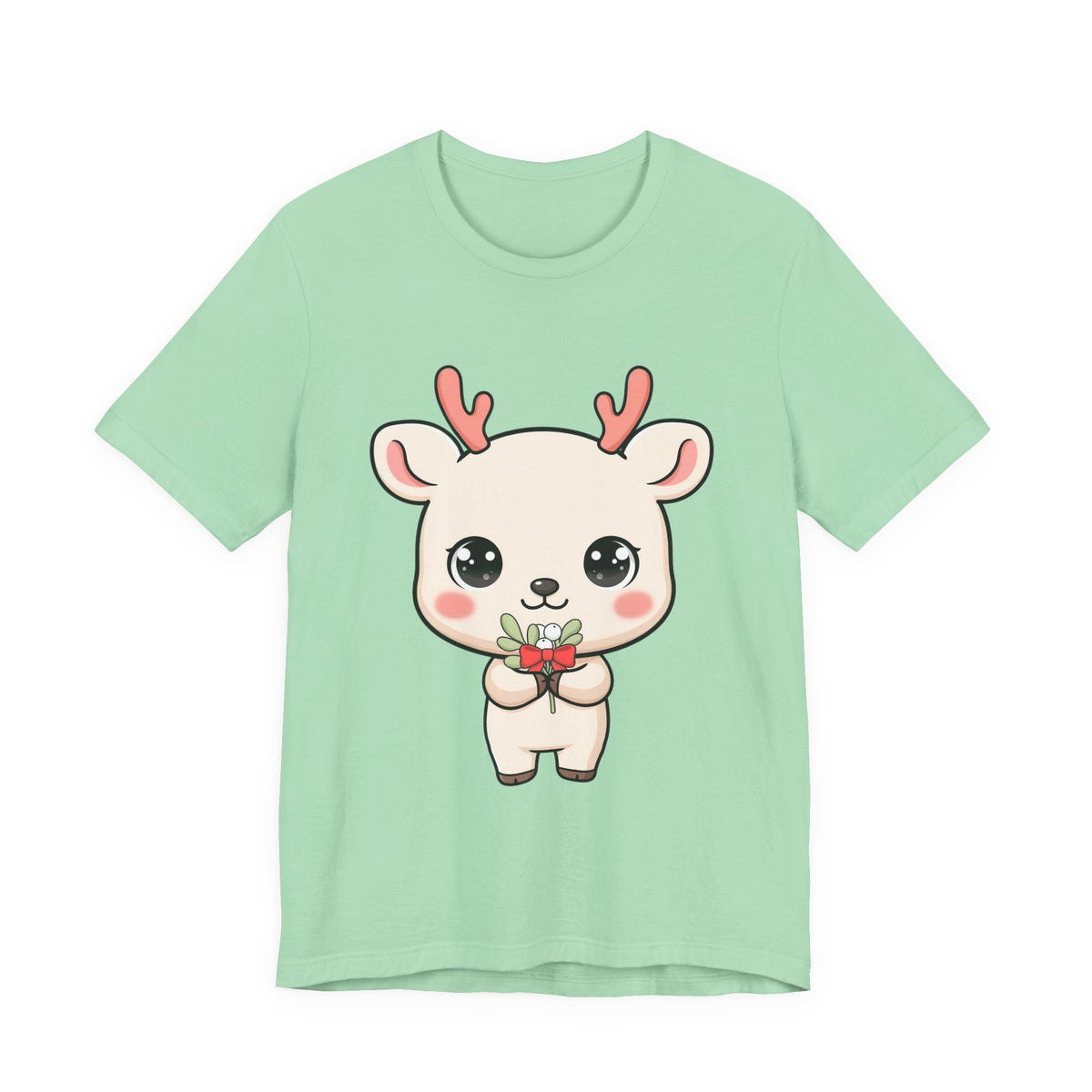 Kawaii Reindeer Christmas T-Shirt for Holiday Cheer