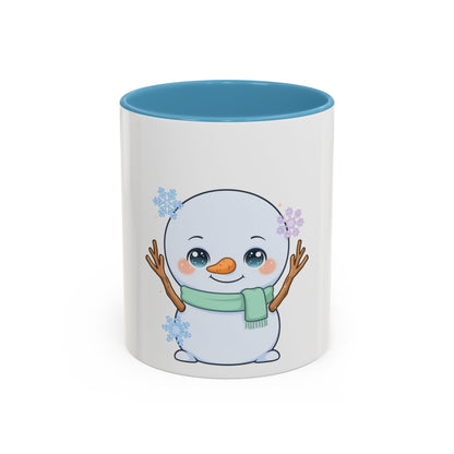 Kawaii Snowman Accent Coffee Mug for Winter Fans